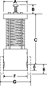 dimensional drawing of Series BST air shutoff valve