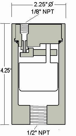 degassing valve Dimensional Drawing