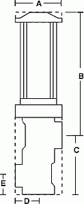 dimensional drawing of Series F or BFS diverter valve