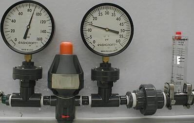 photo of international brand pressure regulator in a flowing condition