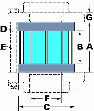 dimensional drawing of double wall wafer style sight glass