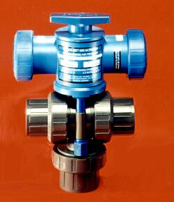 3-way air actuated ball valve